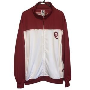 University Oklahoma Sooners Full Zip Jacket Mens XL Red Spike Sports
